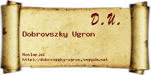Dobrovszky Ugron névjegykártya