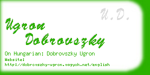 ugron dobrovszky business card